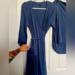 Caden Lane blue robe AND matching swaddle